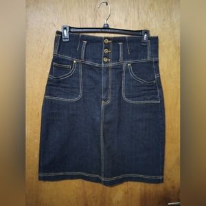 Apollo Jeans Dark Wash Blue Denim Pencil Skirt Womens Size 1X Cotton Blend